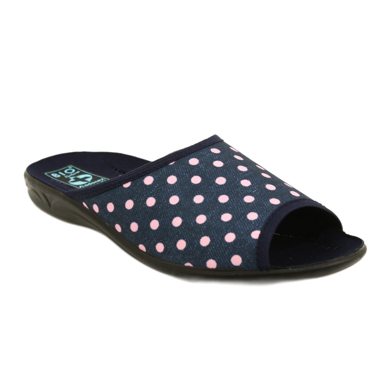 Pantuflas mujer Adanex Sara lunares 24961 azul marino rosado 1