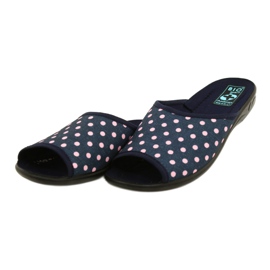 Pantuflas mujer Adanex Sara lunares 24961 azul marino rosa 4