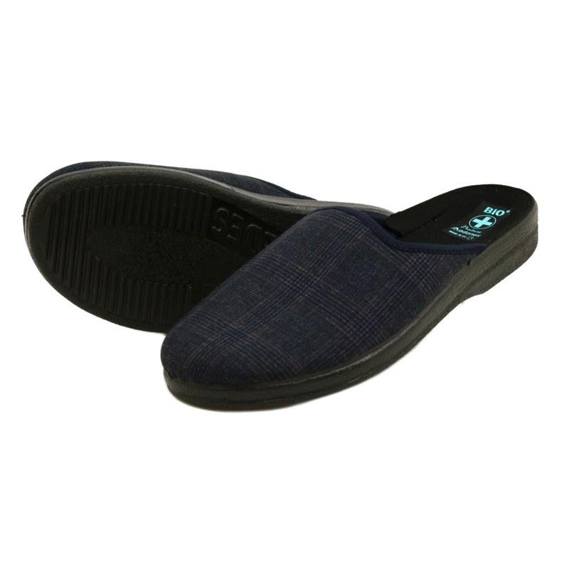 Pantuflas Hombre Pantuflas Adanex 27318 Per Pedes Cuadros azul marino 5