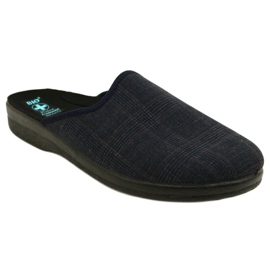 Pantuflas Hombre Pantuflas Adanex 27318 Per Pedes Cuadros azul marino 2