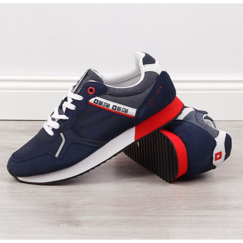 Deportivas Big Star M JJ174146 azul marino gris 2