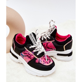 FR1 Deportivas negras de piel de serpiente Gabbie negro rosado 5