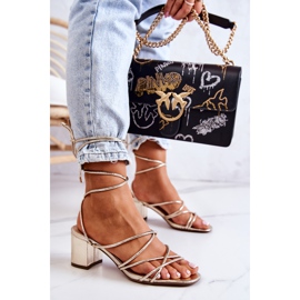 FJ1 Sandalias Tacón Atadas Golden Meghan dorado 6
