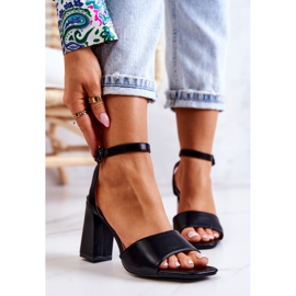 FJ1 Sandalias Piel On A Bar Estrella Negra negro 1