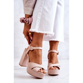 FM1 Sandalias Tacón Ante Beige Semilla 2
