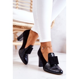PA2 Zapatos negros de piel de serpiente Kathleen Suede 3