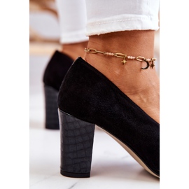 PA2 Zapatos negros de piel de serpiente Kathleen Suede 5