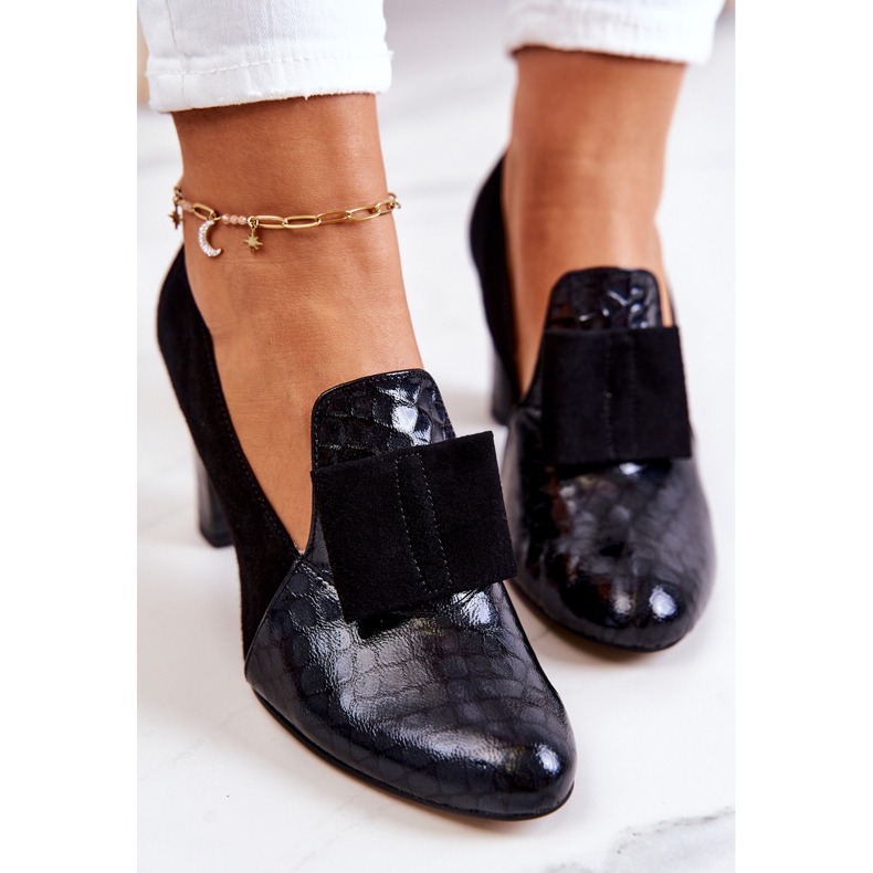 PA2 Zapatos negros de piel de serpiente Kathleen Suede 1