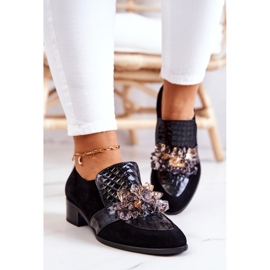 Zapatos De Ante Con Adorno Davine Negro 1