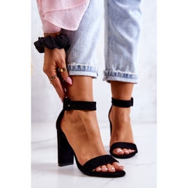 Sandalias de tacón alto de ante negro Jacqueline 2