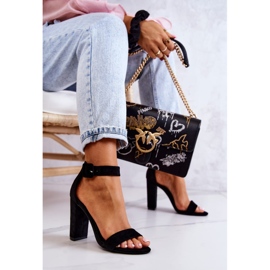 Sandalias de tacón alto de ante negro Jacqueline 3