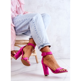 FB2 Sandalias Tacón Ante Jacqueline Fucsia rosado 6