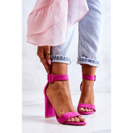 FB2 Sandalias Tacón Ante Jacqueline Fucsia rosado 1