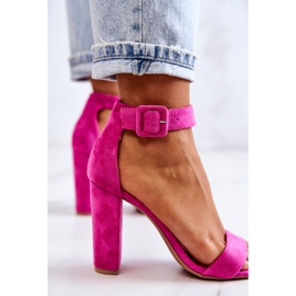 FB2 Sandalias Tacón Ante Jacqueline Fucsia rosado 5