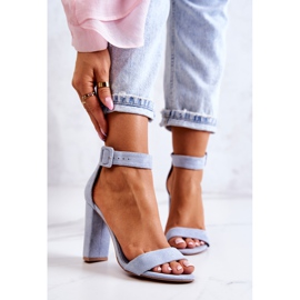 Sandalias Tacón Jacqueline Ante Azul 2