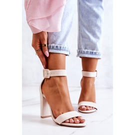 FB2 Sandalias de tacón alto de ante beige Jacqueline 2