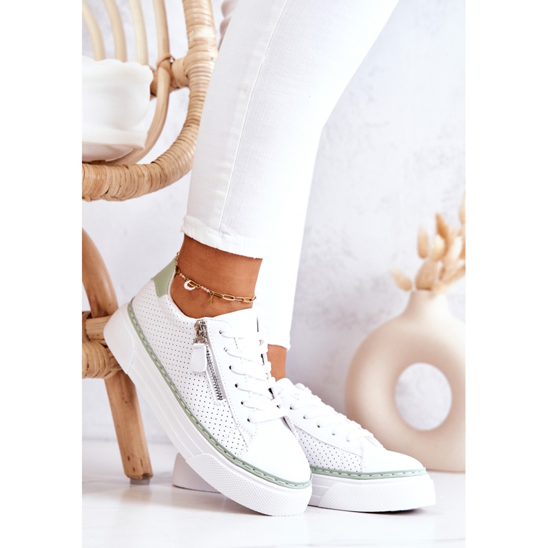 FB2 Zapatos deportivos en la plataforma Louisa blanca y verde blanco 2