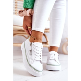 FB2 Zapatos deportivos en la plataforma Louisa blanca y verde blanco 3
