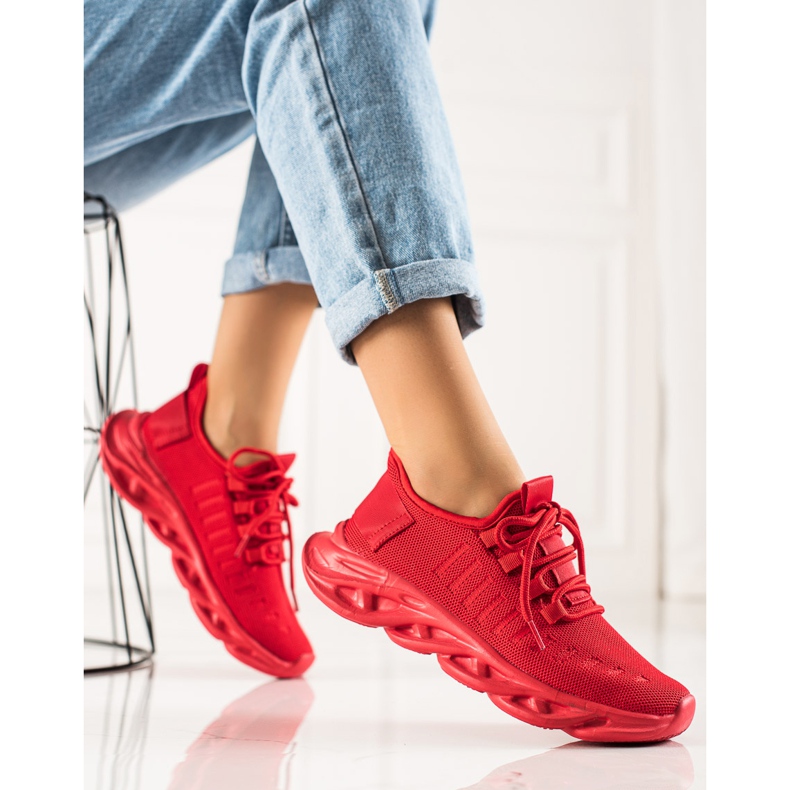 TRENDI Zapatillas de deporte de luz roja rojo 1