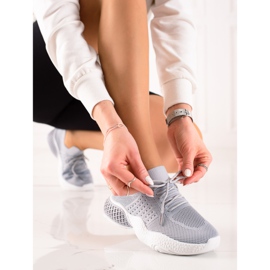 TRENDI Zapatos deportivos atados gris 1