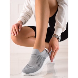 TRENDI Zapatillas cómodas sin cordones gris 1