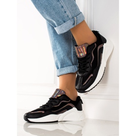 TRENDI Zapatillas Con Efecto Holo negro 3