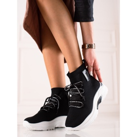 TRENDI Zapatillas sin cordones con calcetín negro 2
