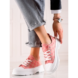 Bona Zapatillas En La Plataforma Con Patrones rosado 1 Bona Zapatillas En La Plataforma Con Patrones rosado 1