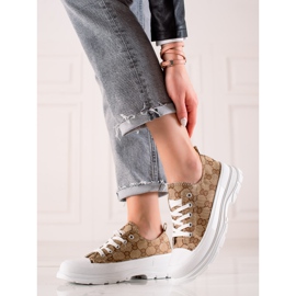 Bona Zapatillas En La Plataforma Con Patrones marrón 2