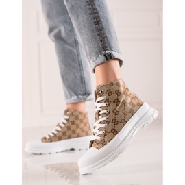 Bona Zapatillas altas estampadas marrón 1