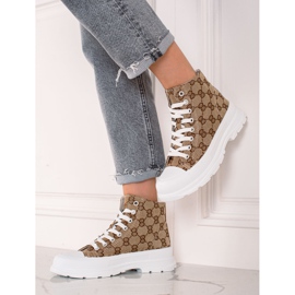 Bona Zapatillas altas estampadas marrón 3