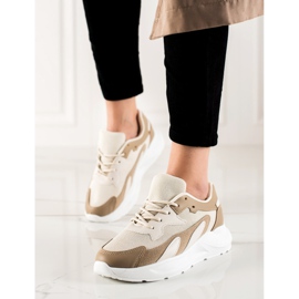 Ideal Shoes Zapatillas clásicas beige marrón 2