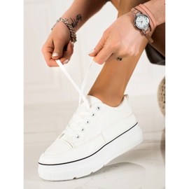 TRENDI Zapatillas con estilo en la plataforma blanco 3