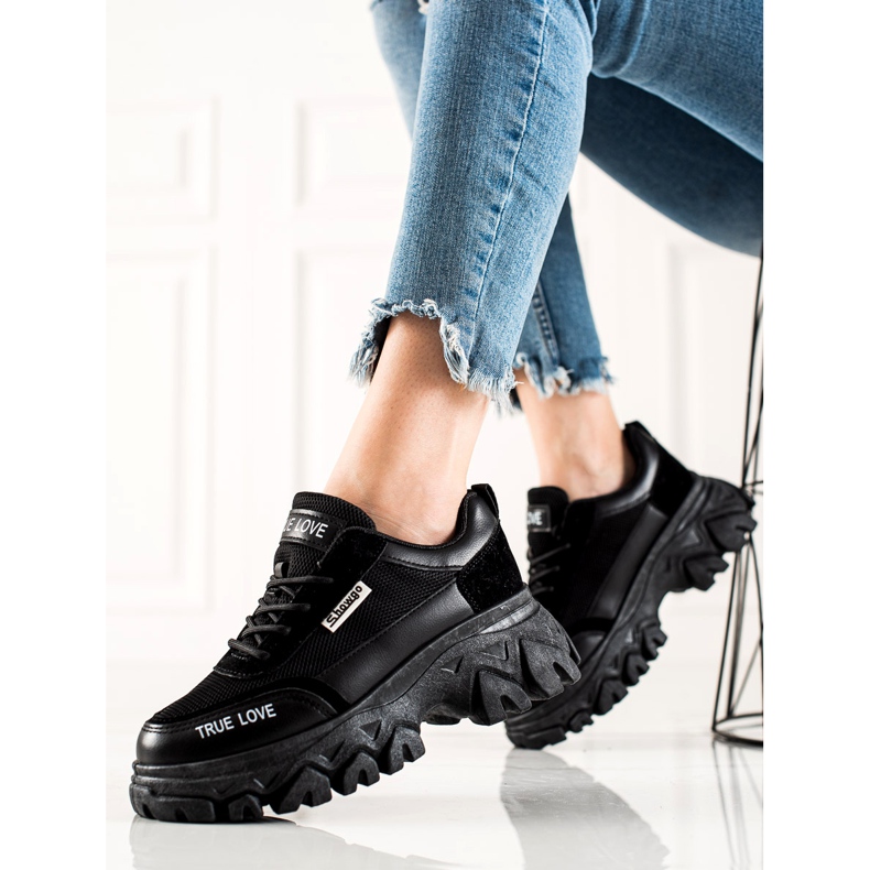 TRENDI Zapatillas de moda True Love negro 2