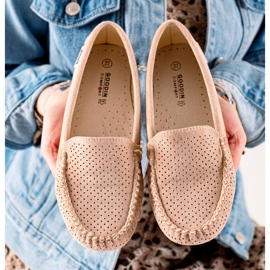 Goodin Mocasines calados con ante beige 3