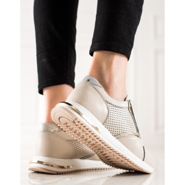 Goodin Zapatillas casual de cuero beige 3