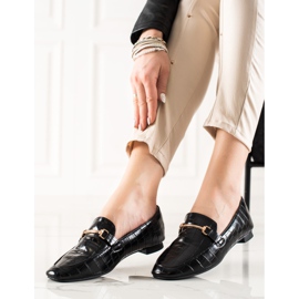 Encor Mocasines elegantes con piel ecológica negro 2