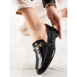 Encor Mocasines elegantes con piel ecológica negro 1