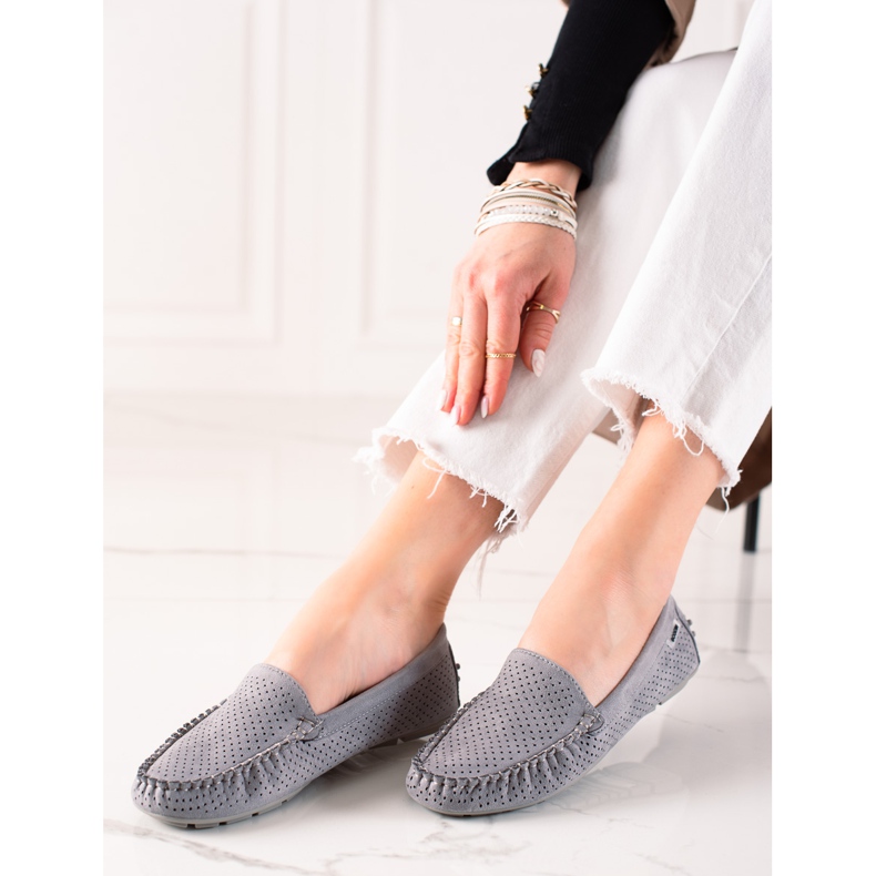 Goodin Mocasines calados con ante gris 2 Goodin Mocasines calados con ante gris 2