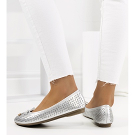 Bailarinas plateadas con estampado Negrete calado plata 1