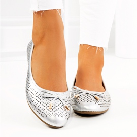 Bailarinas plateadas con estampado Negrete calado plata 2