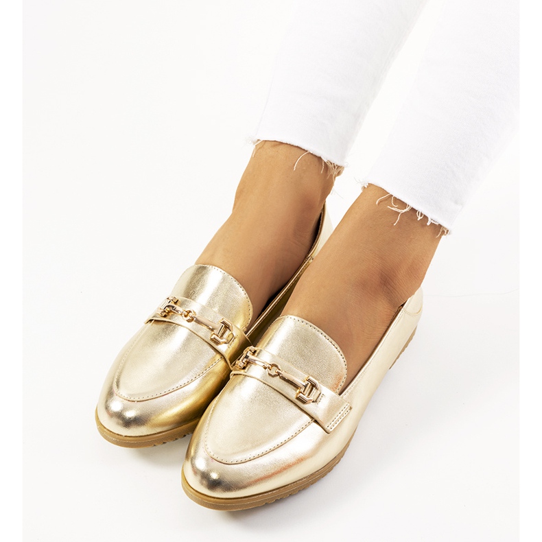 Mocasín tacón plano Aniria oro dorado 1 Mocasín tacón plano Aniria oro dorado 1