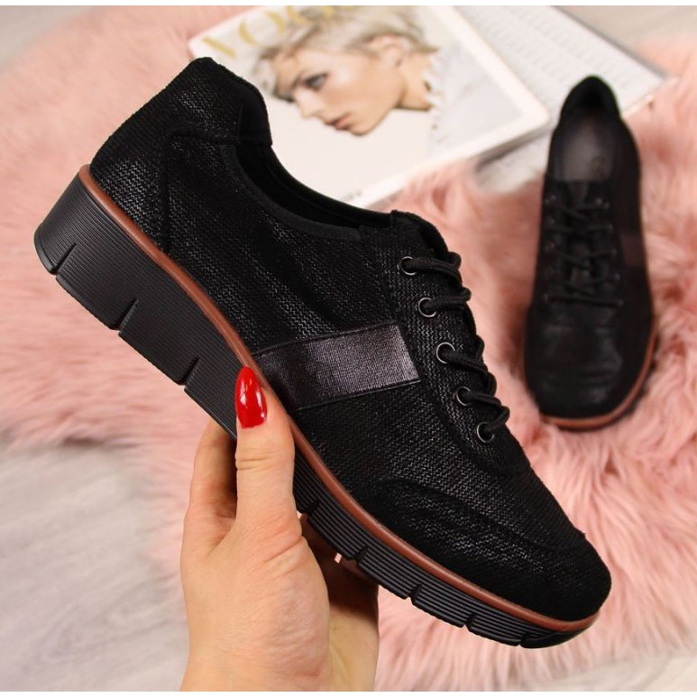 Zapatos de piel con cuña Filippo W PAW68A negro 1