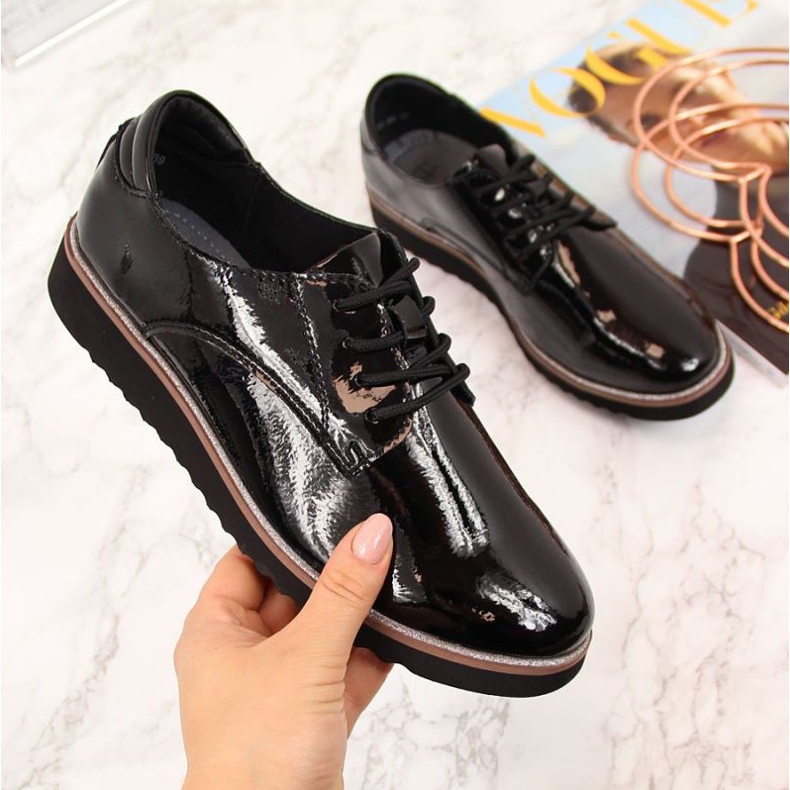 Zapatos de cuero lacado Filippo W PAW174 negro 1