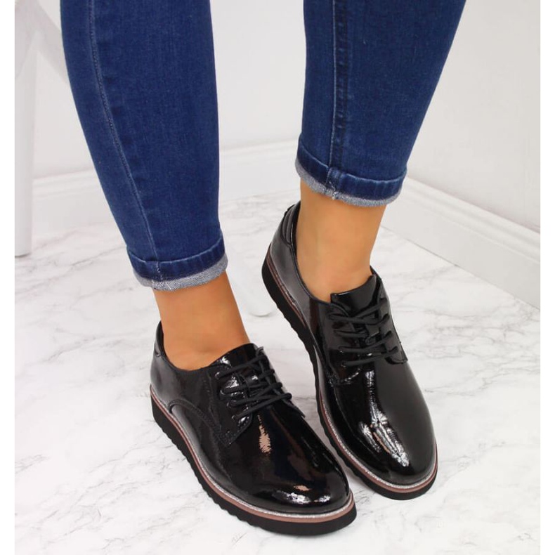 Zapatos de cuero lacado Filippo W PAW174 negro 2