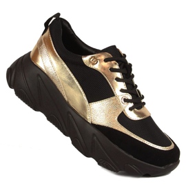 Zapatillas en la plataforma W.POTOCKI W WOL48 negro dorado 1
