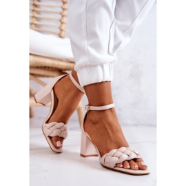 FB2 Sandalias De Cuero En Una Barra De Lorelei Beige 4
