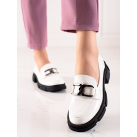 Goodin Mocasines Con Piel Ecológica En La Plataforma blanco 4