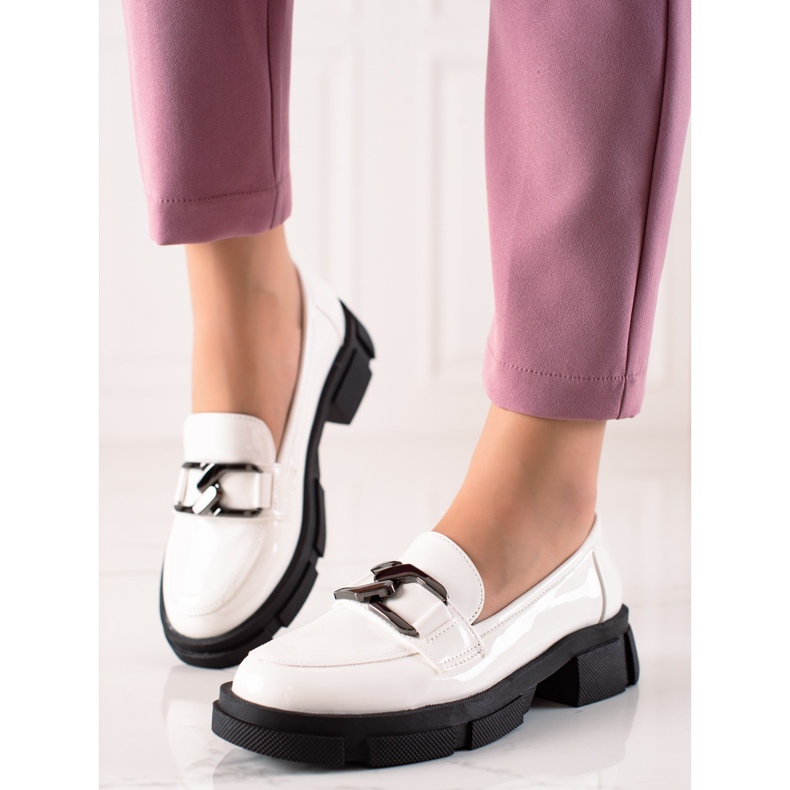 Goodin Mocasines Con Piel Ecológica En La Plataforma blanco 1