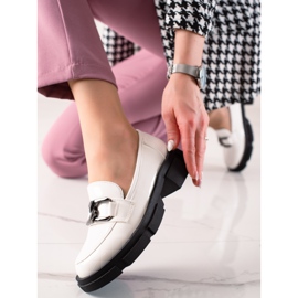 Goodin Mocasines Con Piel Ecológica En La Plataforma blanco 2